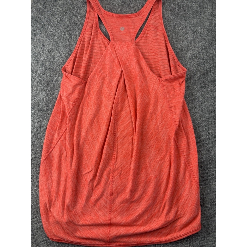 Lululemon Womens Twist Back Racerback Tank Heathered Coral Active Top Size 12 - Picture 8 of 10